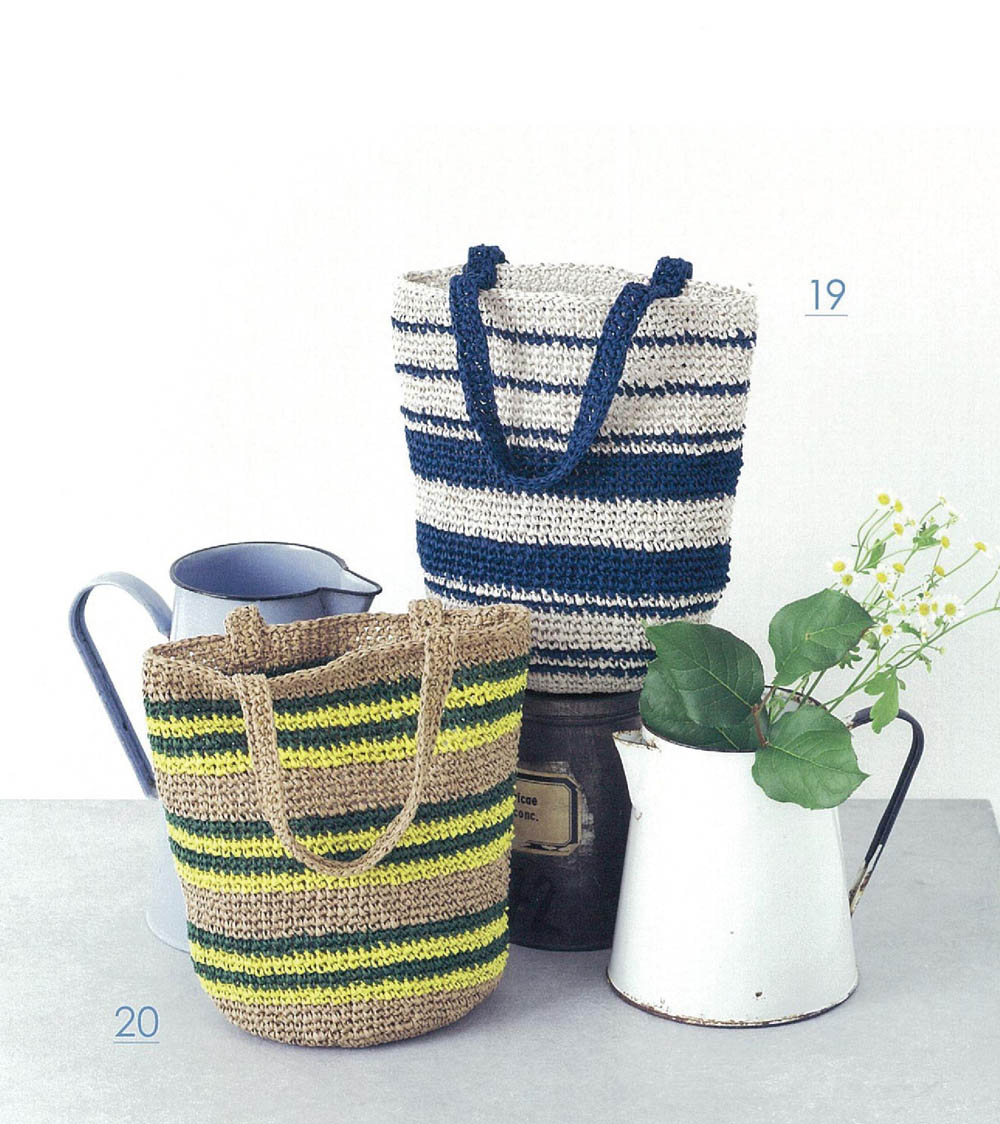 Summer border and Stripes knitting with crochet accessories 