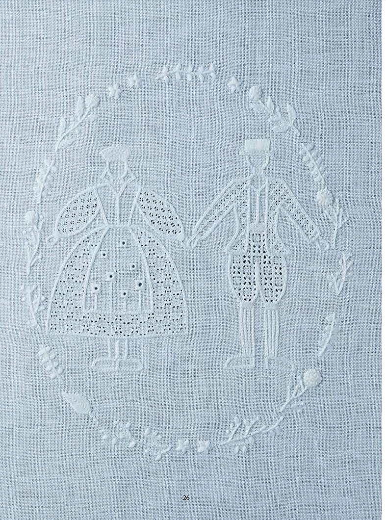 Seiko Nakano. White thread embroidery Designs