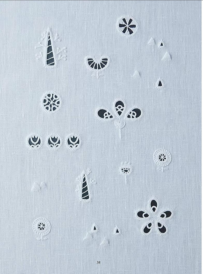 Seiko Nakano. White thread embroidery Designs